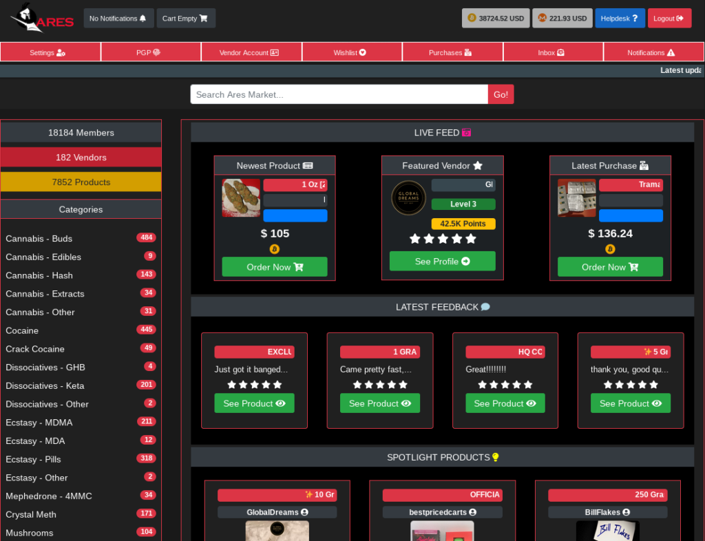 Ares Marketplace Link