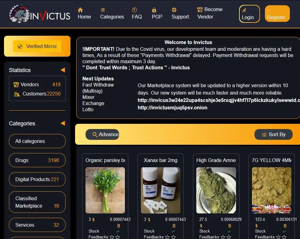 Invictus Market Links